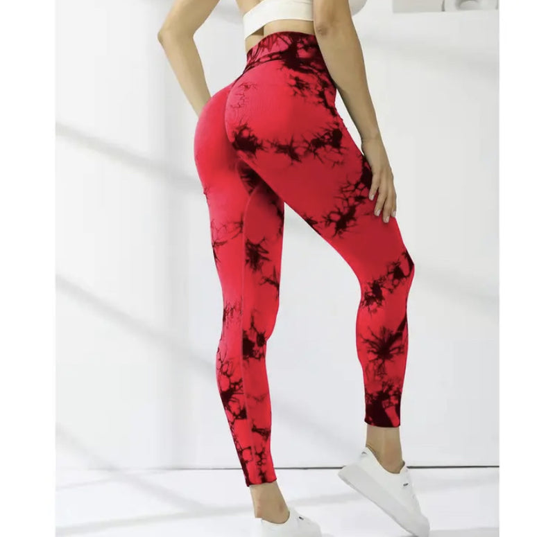 2024 New High-Elastic Tie-Dye Sports Fitness Trousers for Women