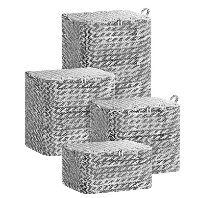 4 Pack Foldable Non Woven Storage Bags Closet Organizers Wardrobe Sorting Baskets