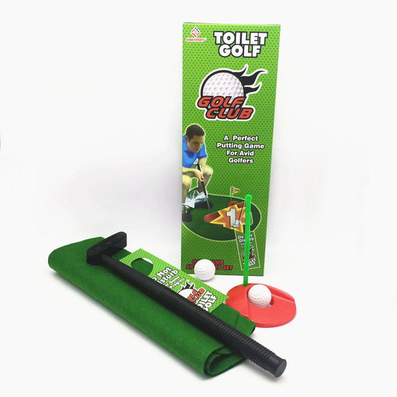 Toilet Golf Game Set ; Practice Mini Golf In Any Restroom/Bathroom; Great Toilet Time Funny Gag Gifts For Golfer