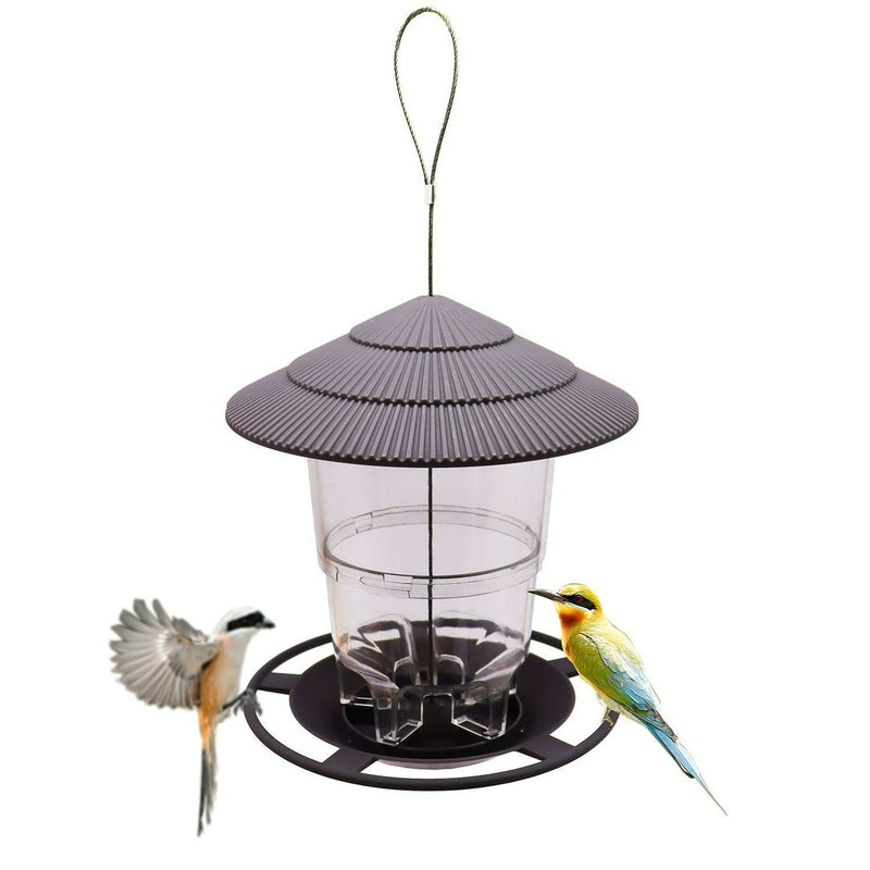 Outdoor garden hanging bird feeder; retractable feeder